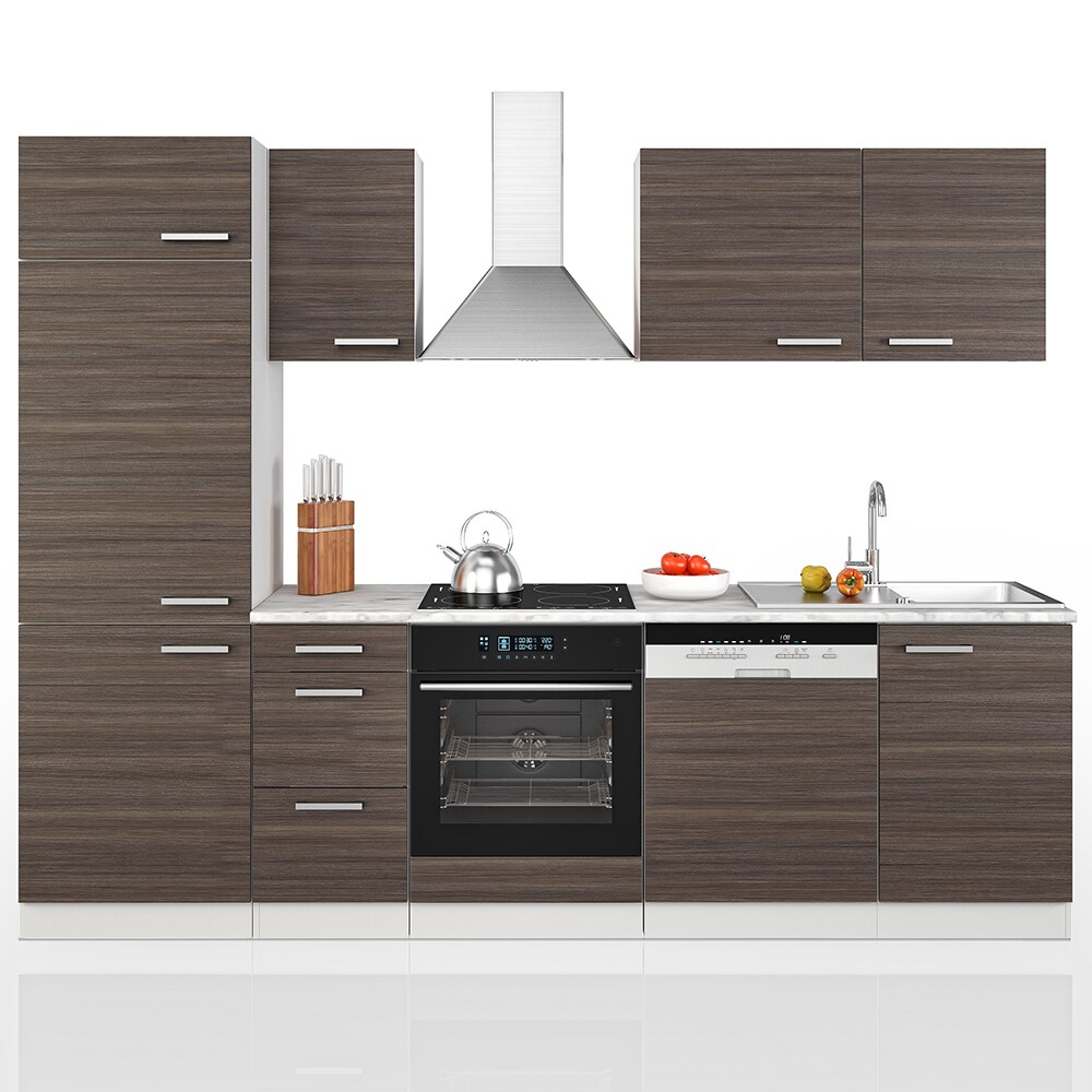 Vicco Küche 270 cm Küchenzeile Küchenblock EinbaukücheEdelgrau