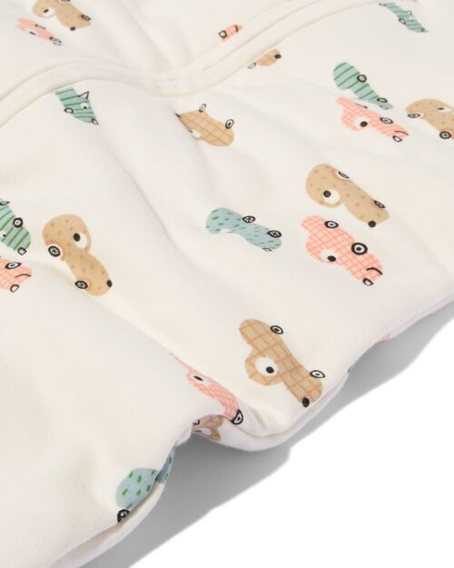 gigoteuse bébé manches amovibles velours matelassé voitures blanc cassé