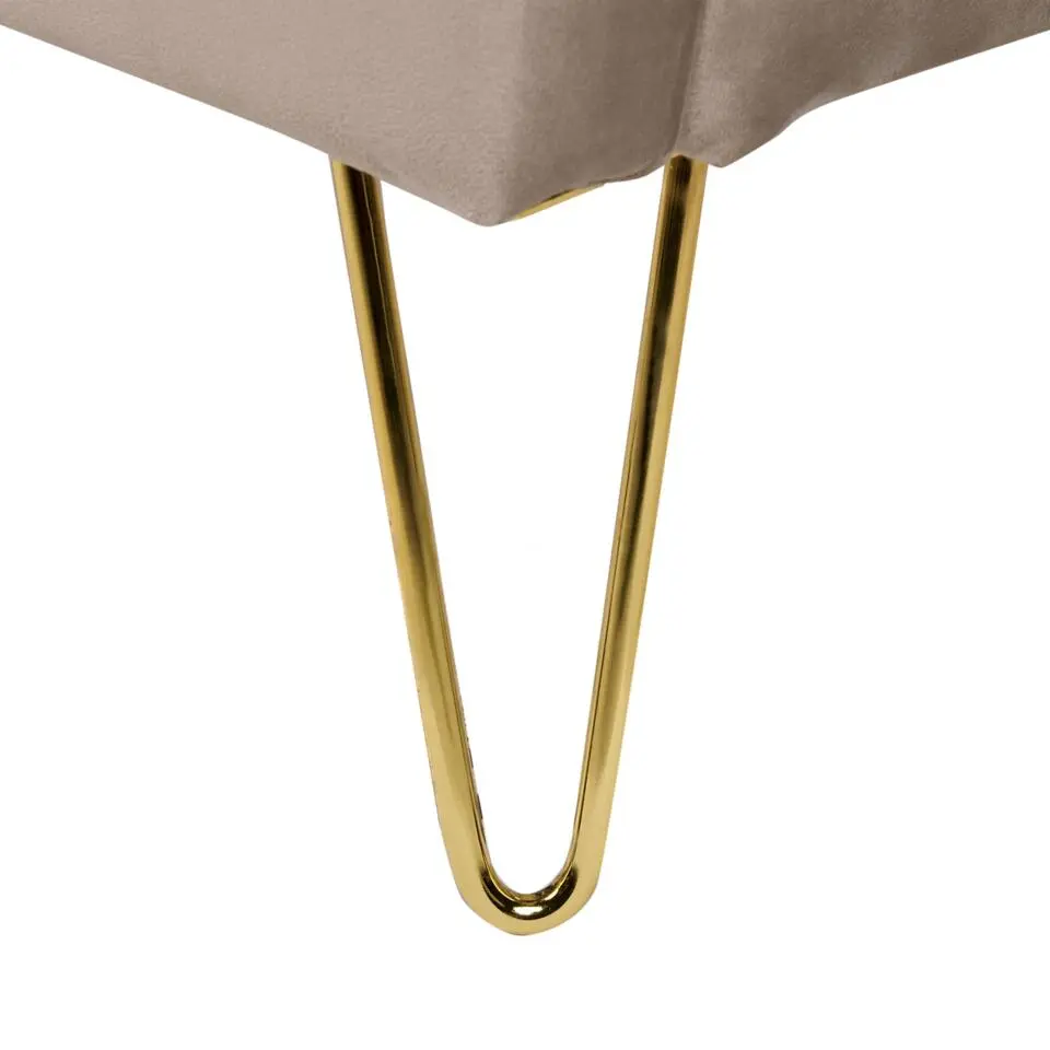 AMBILLOU - Tweepersoonsbed - Taupe - 160 x 200 cm - Fluweel