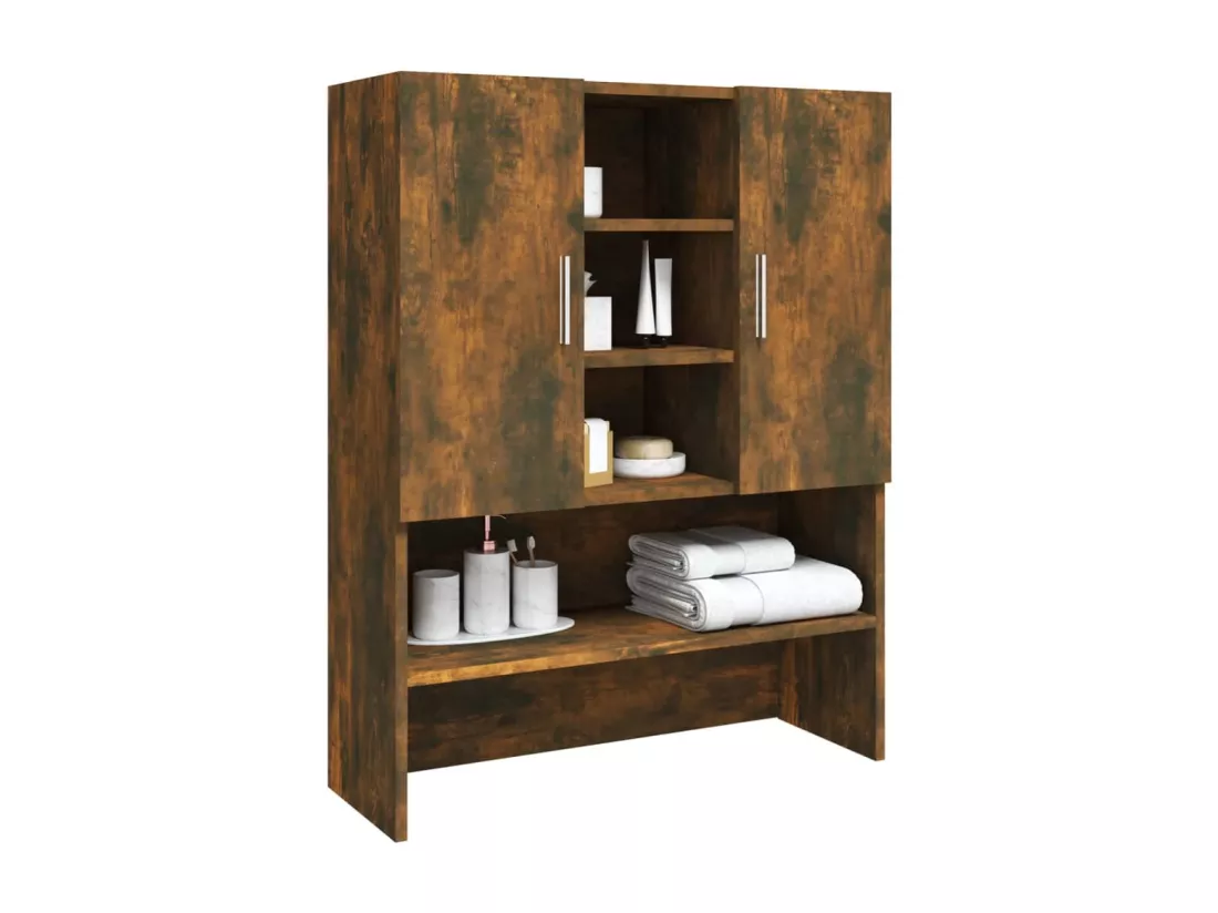 Meuble pour machine à laver Chêne fumé 70,5x25,5x90 cm
