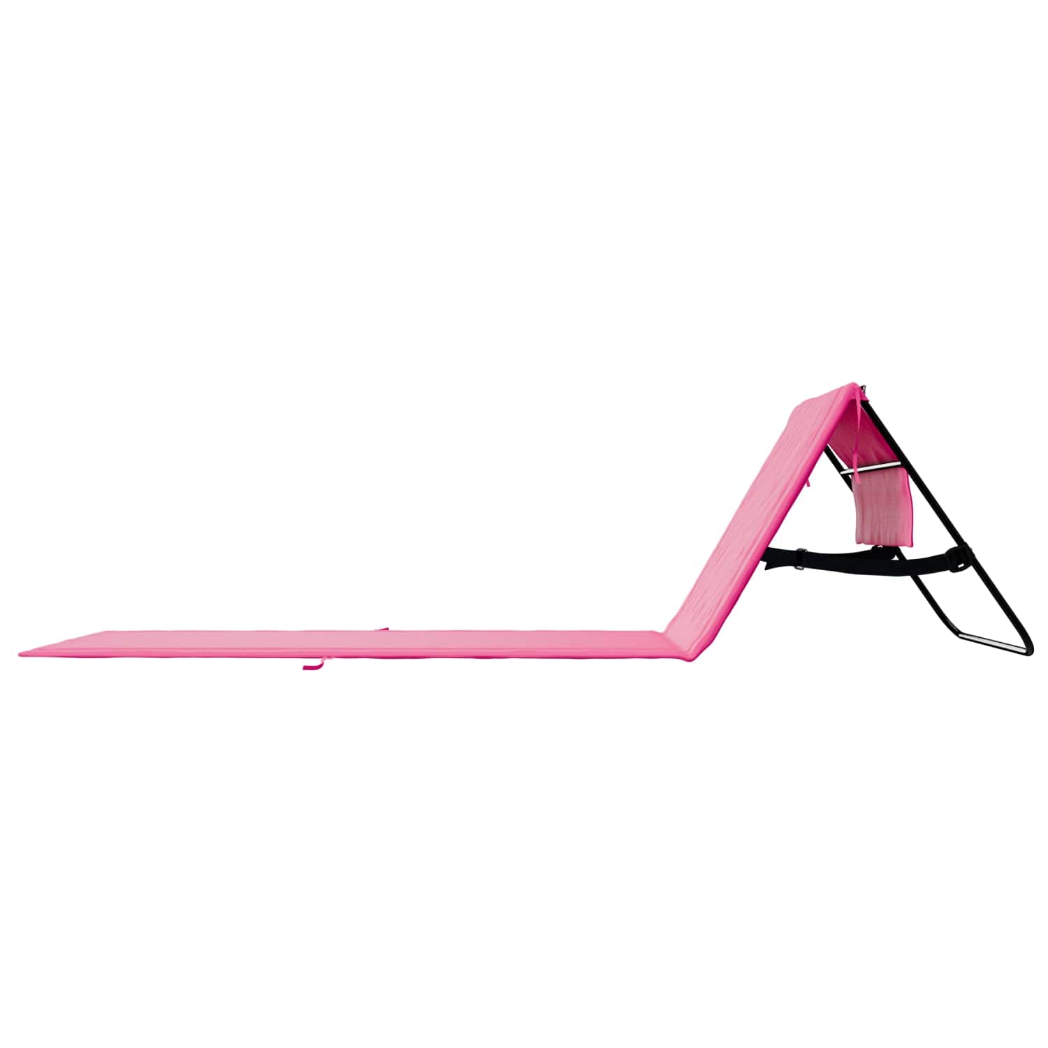 24MOVE® Strandmatte 2er Set klappbar mit Rückenlehne, Strandliege mit Gurt, tragbar für Strand und Garten, Liegematte rosa