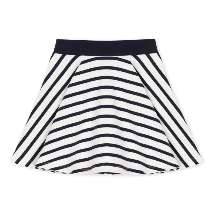 Petit Bateau Jupe Jersey Marinière Cilou | Blanc