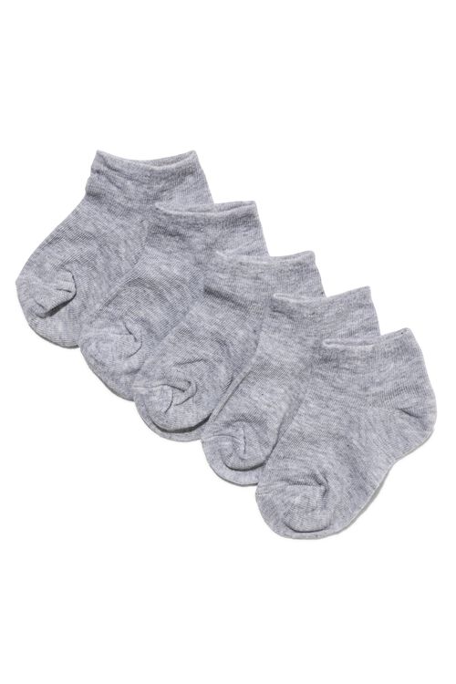 5 paires de socquettes enfant gris chiné