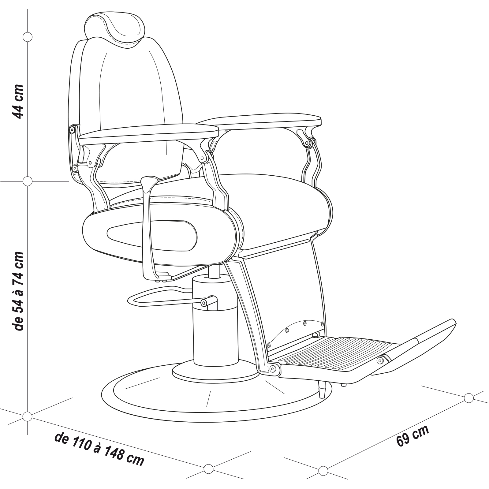 Fauteuil Barbier Milwaukee Jacques Seban Rouge