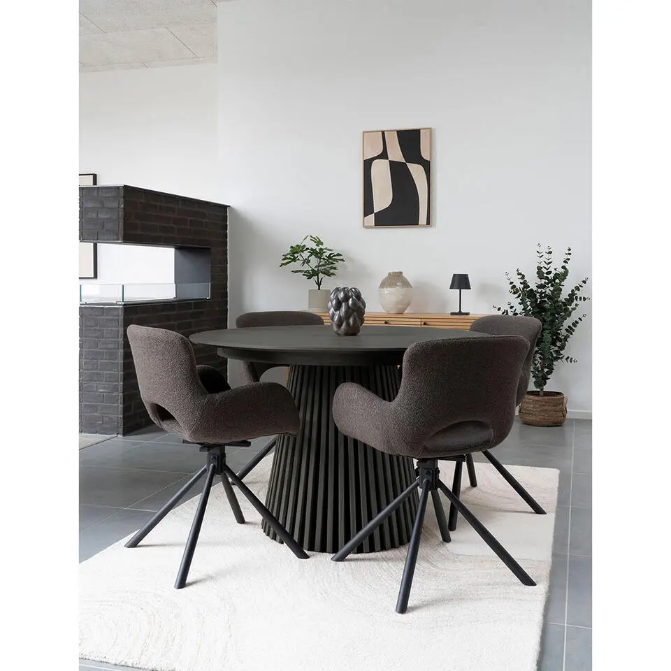 Hioshop Osaka eetkamertafel Inbegrepen 2 uitbreidingen- ø120x120-160-200cm