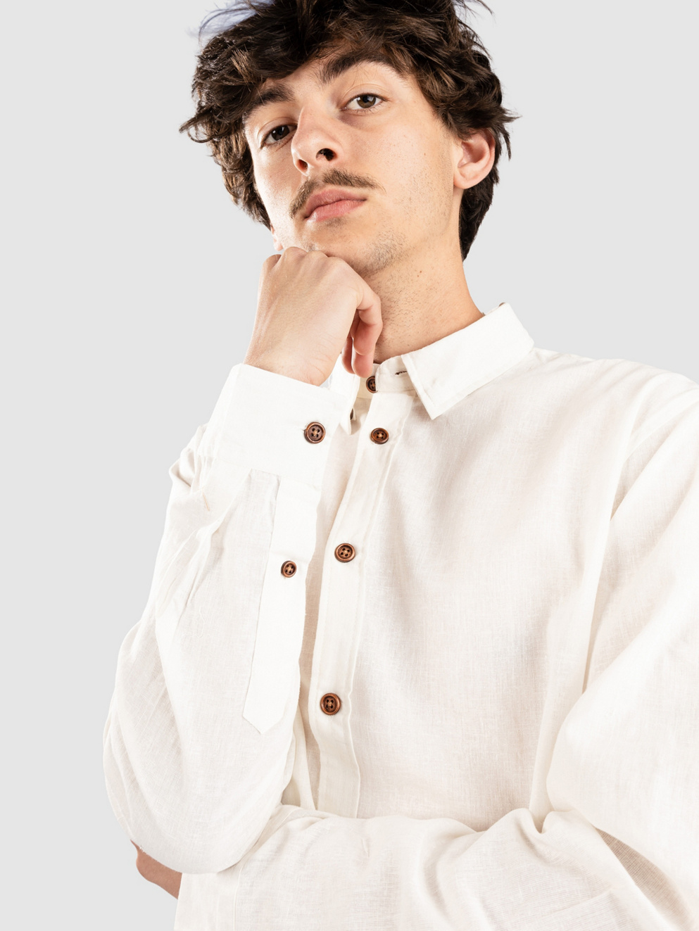 Anerkjendt Akleif Cot/Linen Shirt tofu