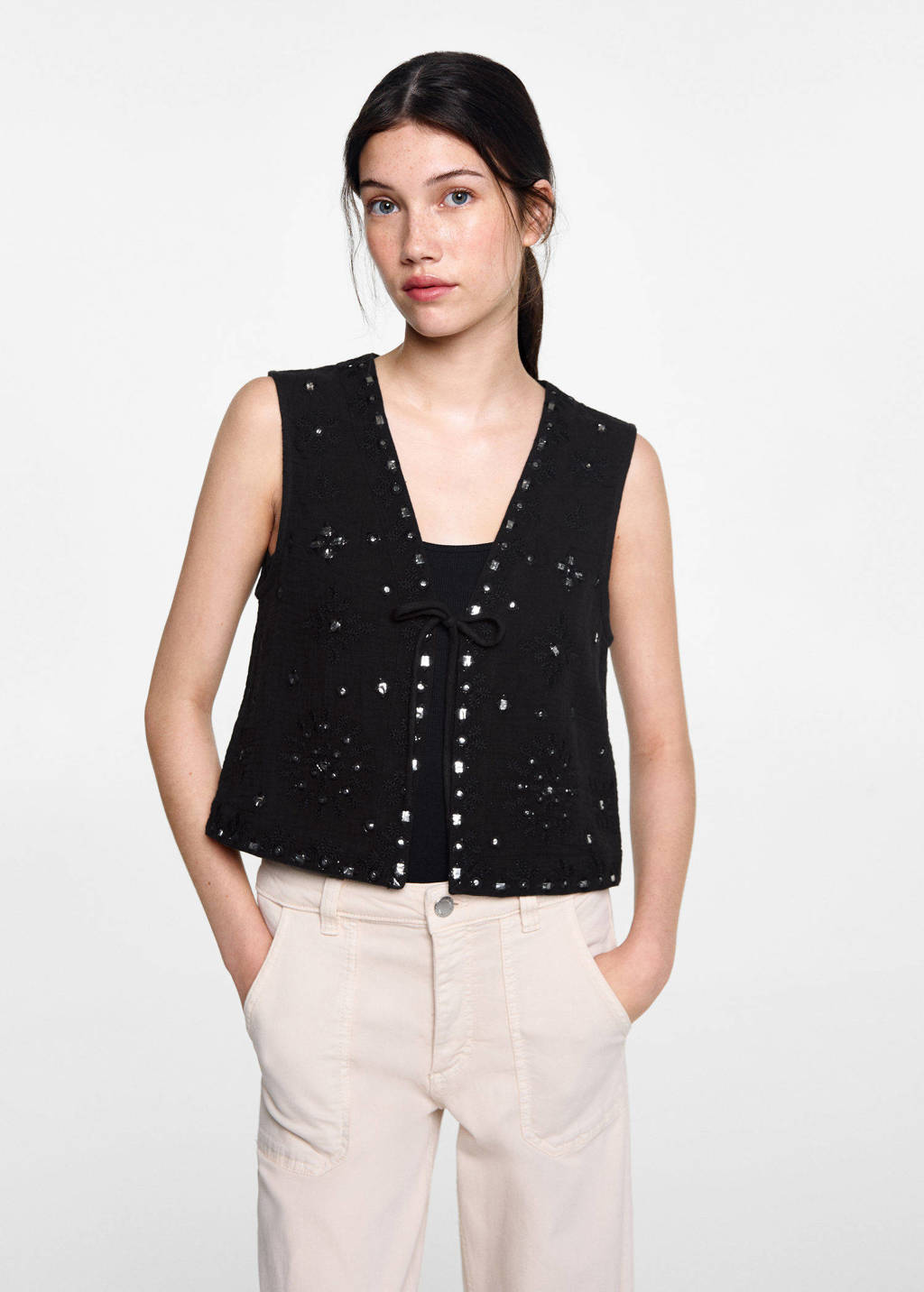 MANGO TEEN gilet zwart