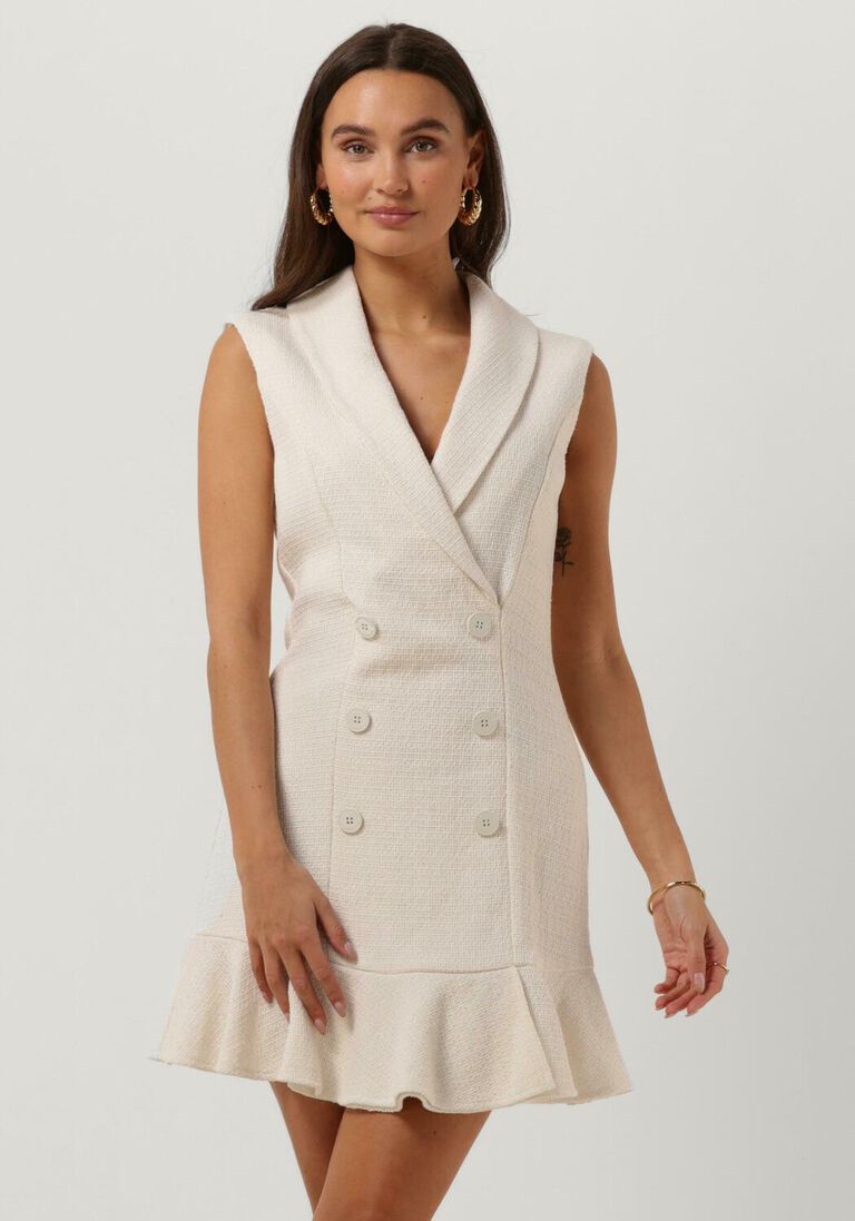 SILVIAN HEACH ecru silvian heach mini jurk gpp23256ve
