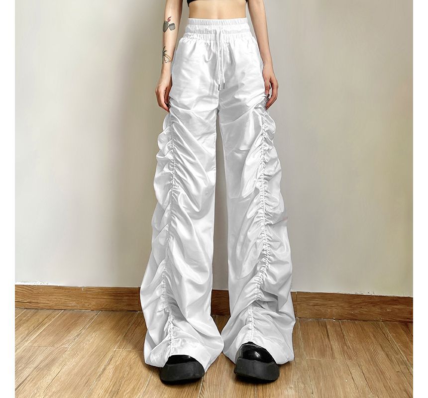 Sugarcoat - Trekkoord taille effen gerimpelde wijde joggingbroek