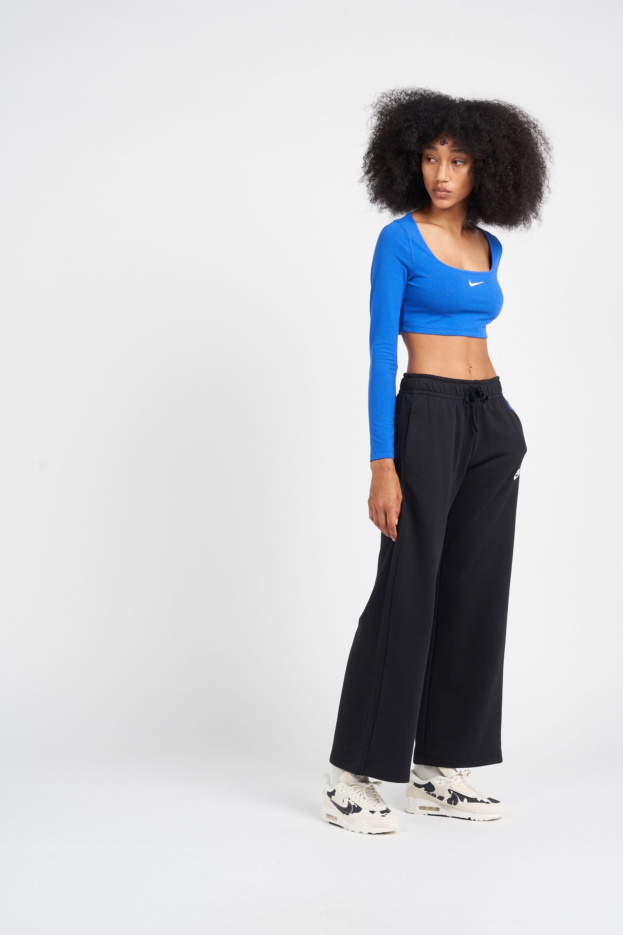 NIKE Top court  LS CROP TOP Bleu