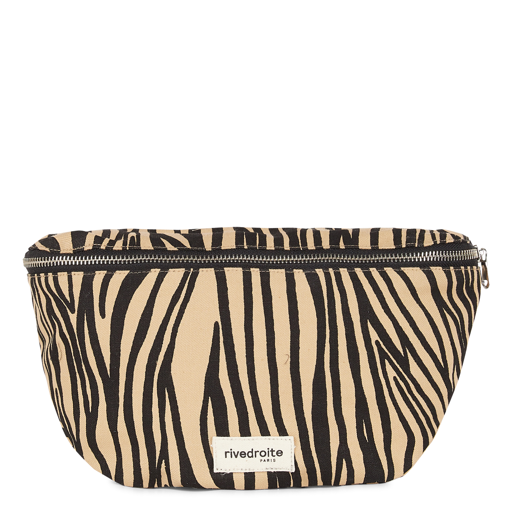 CUSTINE - Sac banane en coton recyclé imprimé | Beige