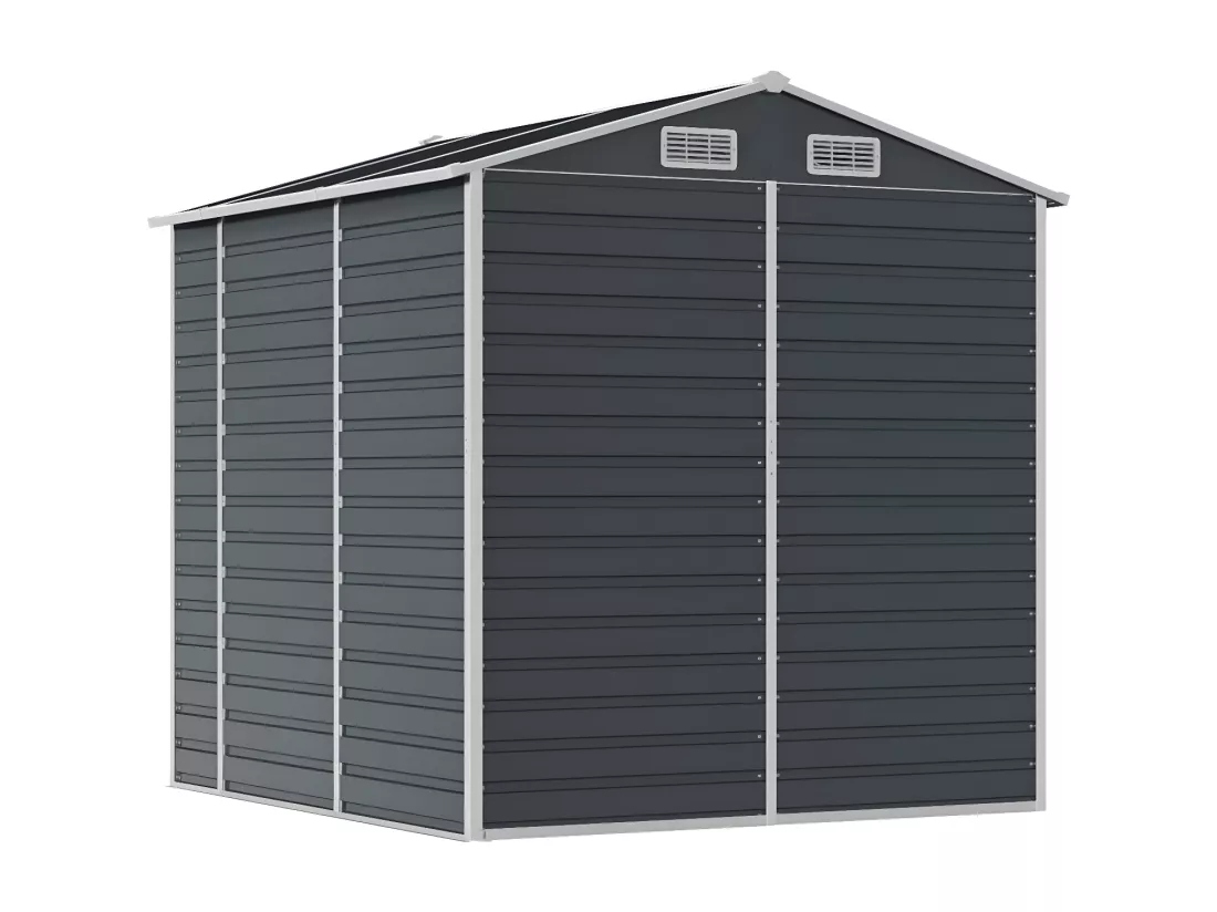 Abri de jardin anthracite 191x215x198 acier galvanisé