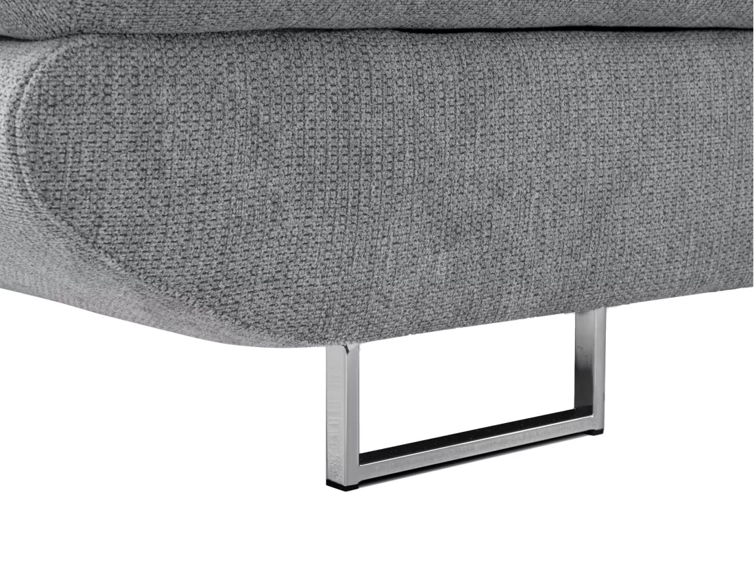 Canapé d'angle gauche convertible en tissu texturé gris DALIAS