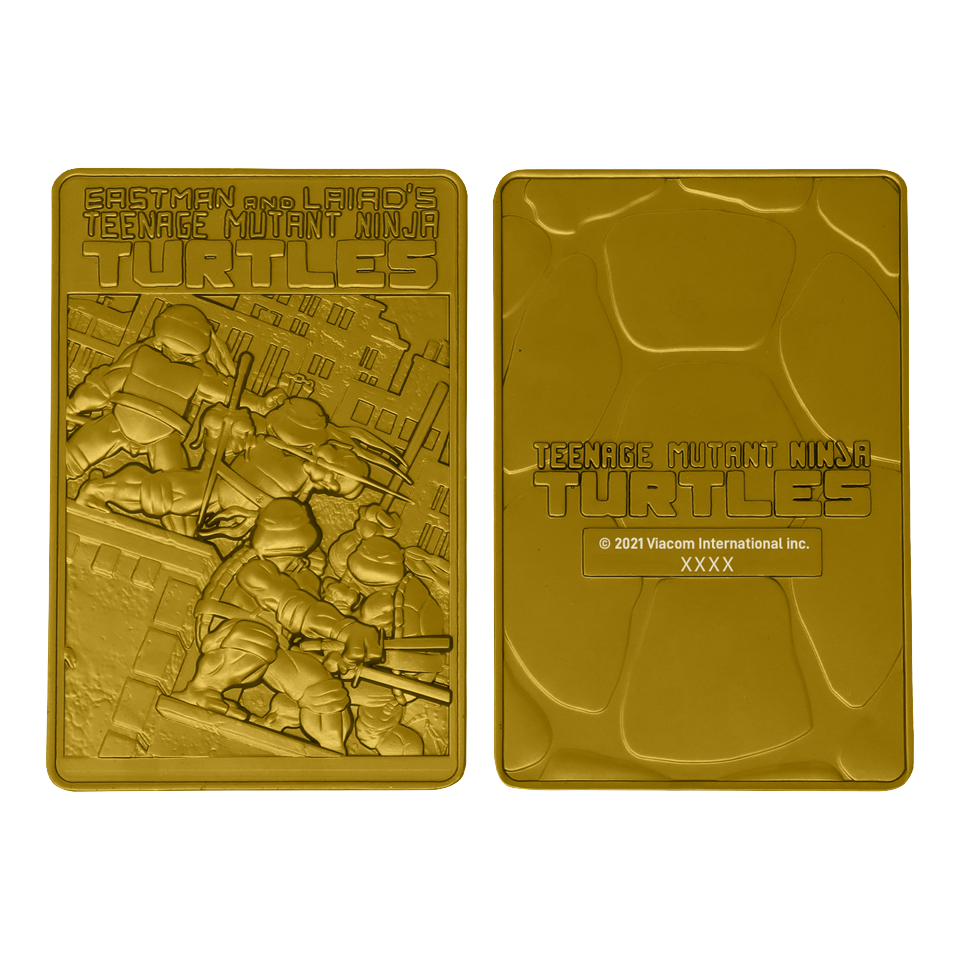 Teenage Mutant Ninja Turtles Limited Edition 24k Gold Plated Comic Book Cover Ingot