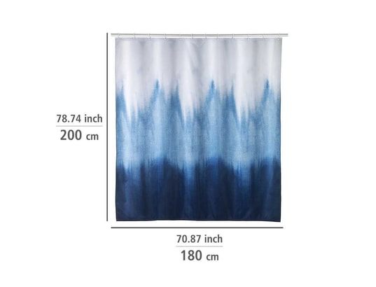 WENKO - Accessoire de douche Rideau de douche baltik 180 x 200 cm - bleu et blanc