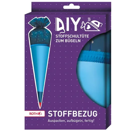 Roth Stoffbezug mit Satinschleife, blau