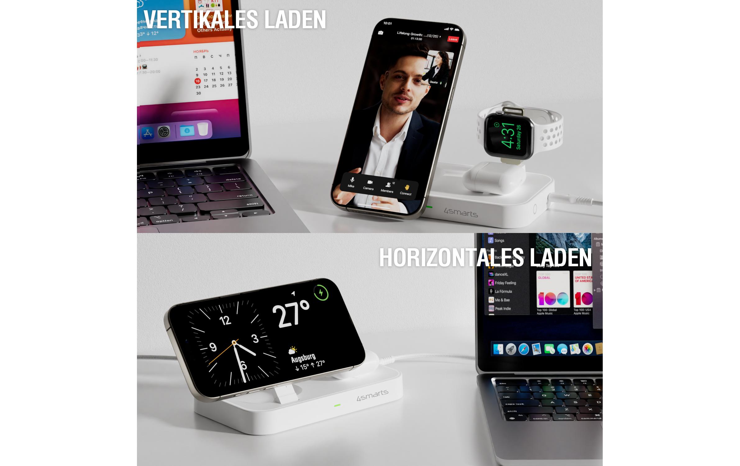 Wireless Charger Qi2 Ladestation TridentQi2-Ladestation Trident mit Ladegerät für Apple-Geräte