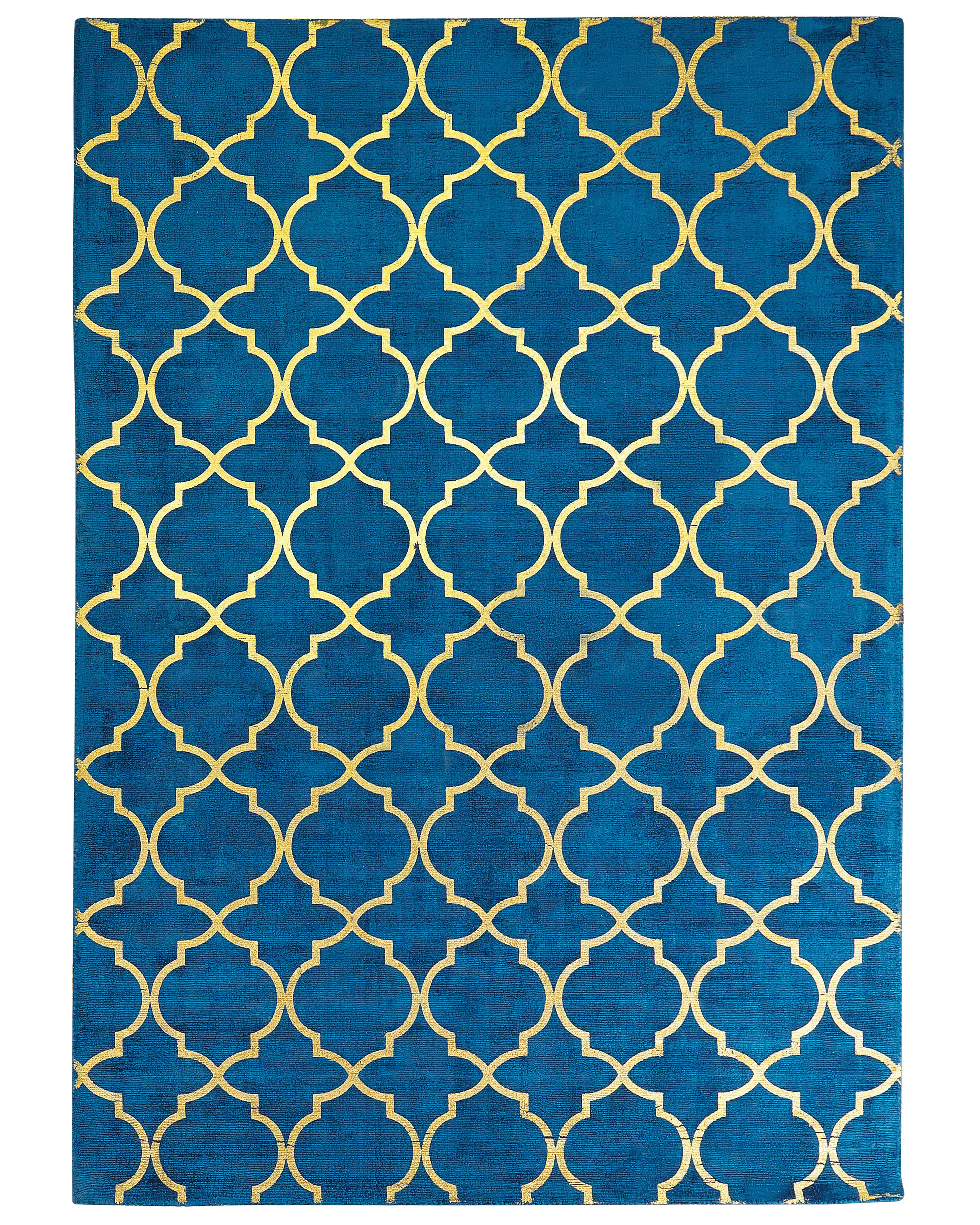 Vloerkleed YELKI Blauw 160 x 230 cm Viscose