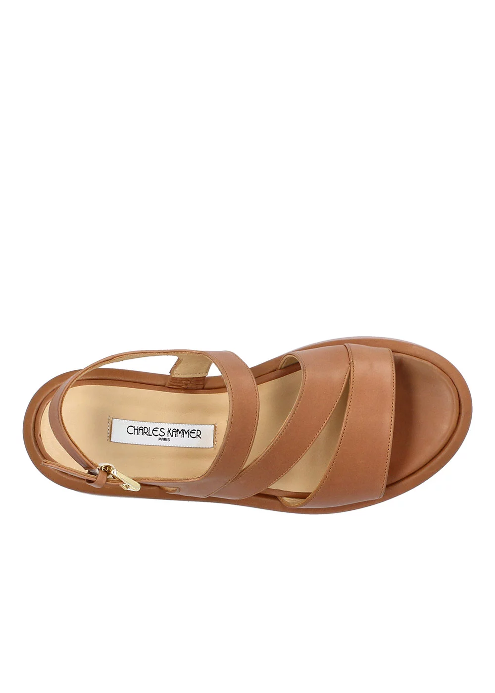 SANDALE TERNAUX CUIR CAMEL