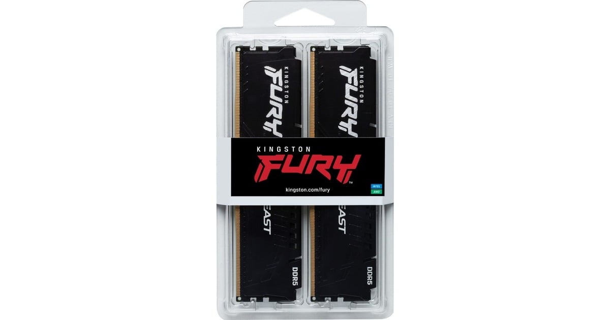 Kingston FURY32 GB DDR5-5600 Kit werkgeheugen  (Zwart, KF556C40BBK2-32, Beast, XMP)