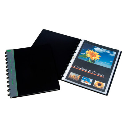 Adoc Sichtbuch Bind-EX, 30 Taschen, A4, 80 µm, genarbt, schwarz