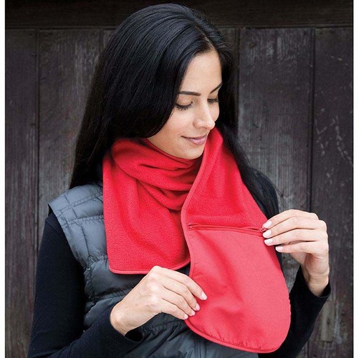 Cachecol bolha acolchoado de inverno Active com bolso com zíper