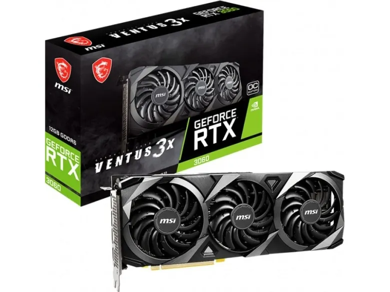 MSI NVIDIA® GeForce® RTX 3060 VENTUS 2X 12G OC - Grafikkort - GF RTX 3060 - 12 GB GDDR6 - PCIe 4.0 - HDMI, 3 x DisplayPort - LHR