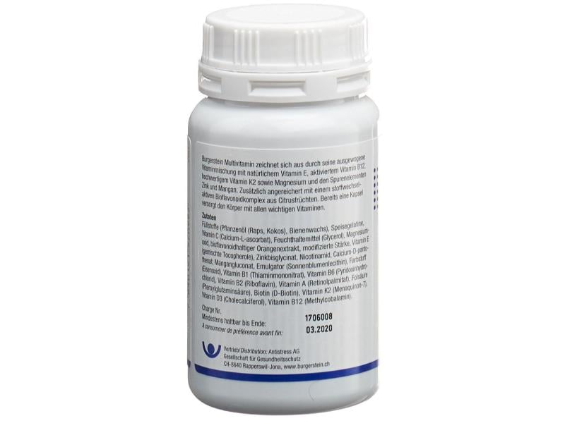 Burgerstein Multivitamin 60 Kapseln Multivitamin-Präparat mit Vitaminen und Mineralstoffen