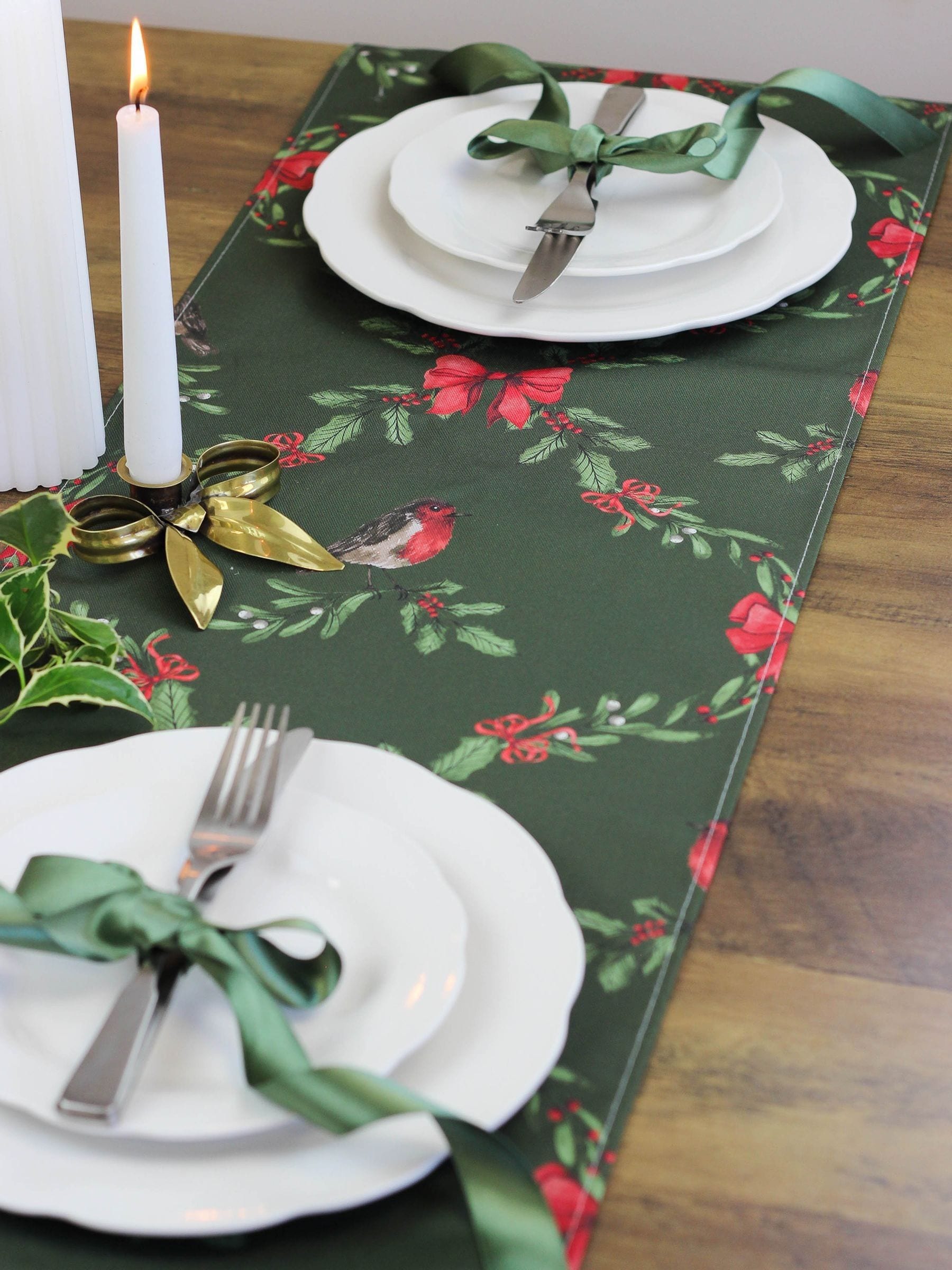 Avalon wonen tafel met slingers 100% katoenen kerstloper