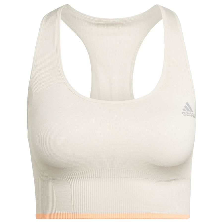adidas Brassière Medium Support Merino - Aluminum/Orange Femme