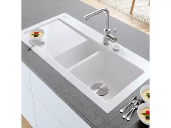 Robinet cuisine VILLEROY ET BOCH Modern Steel acier massif