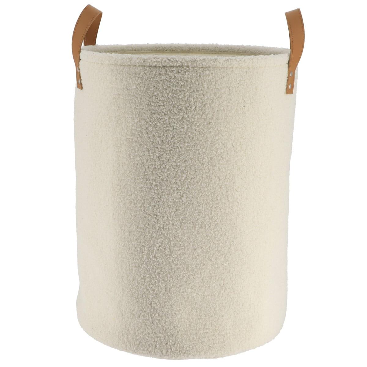 PANIERE POLYESTER FACON BOUCLETTE 35X46CM NATUREL