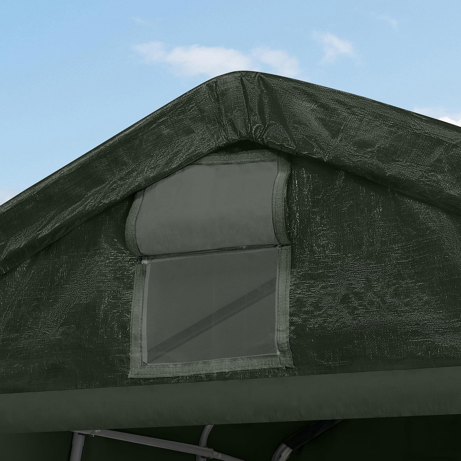TOOLPORT Zeltgarage 2,4 x 3,6 m Premium Carport PE 600 N Plane Unterstand Lagerzelt Garage in grün