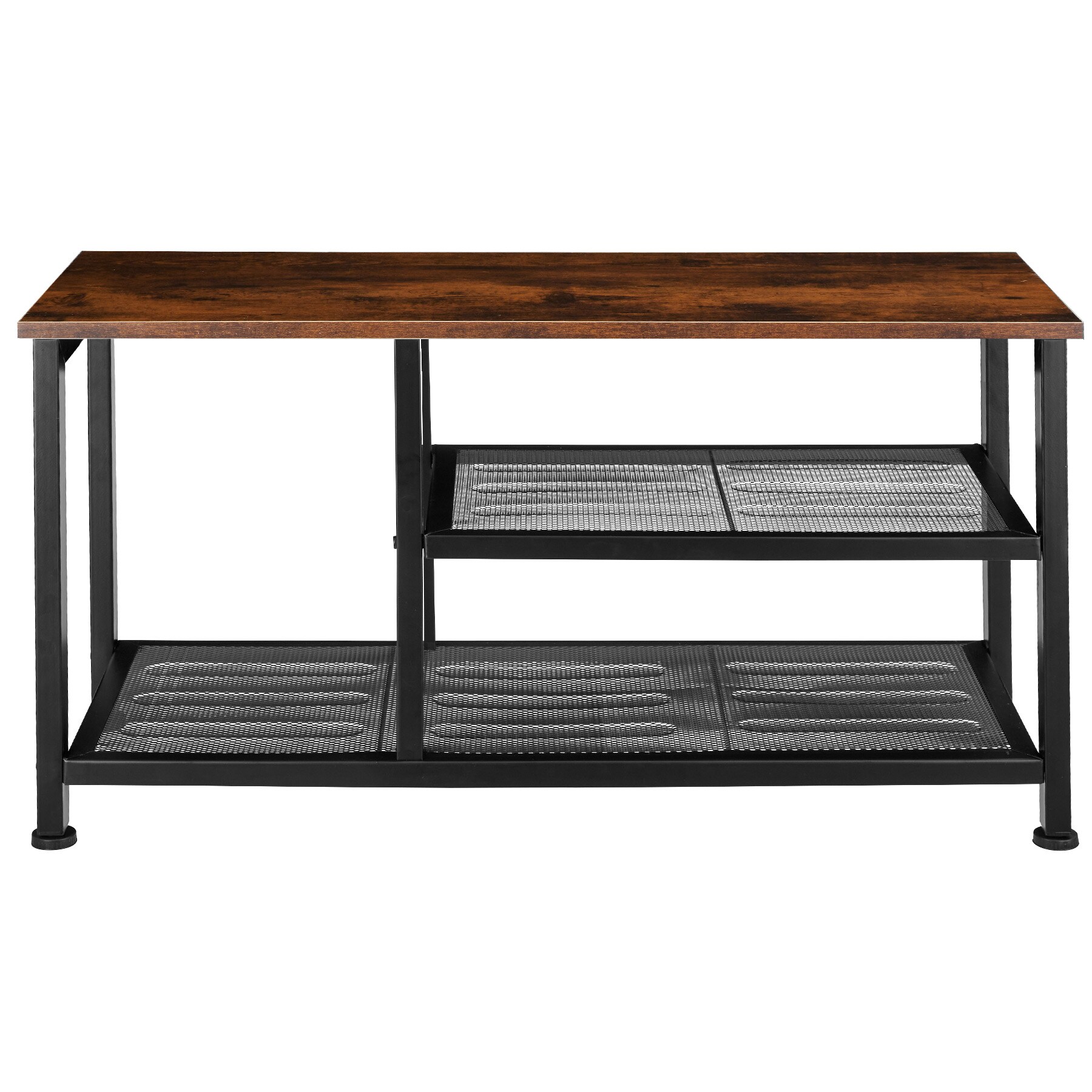 tectake® Schuhregal, Industrial Style, Ablage und 2 Gitterablagen, 80 x 30 x 45,5 cm