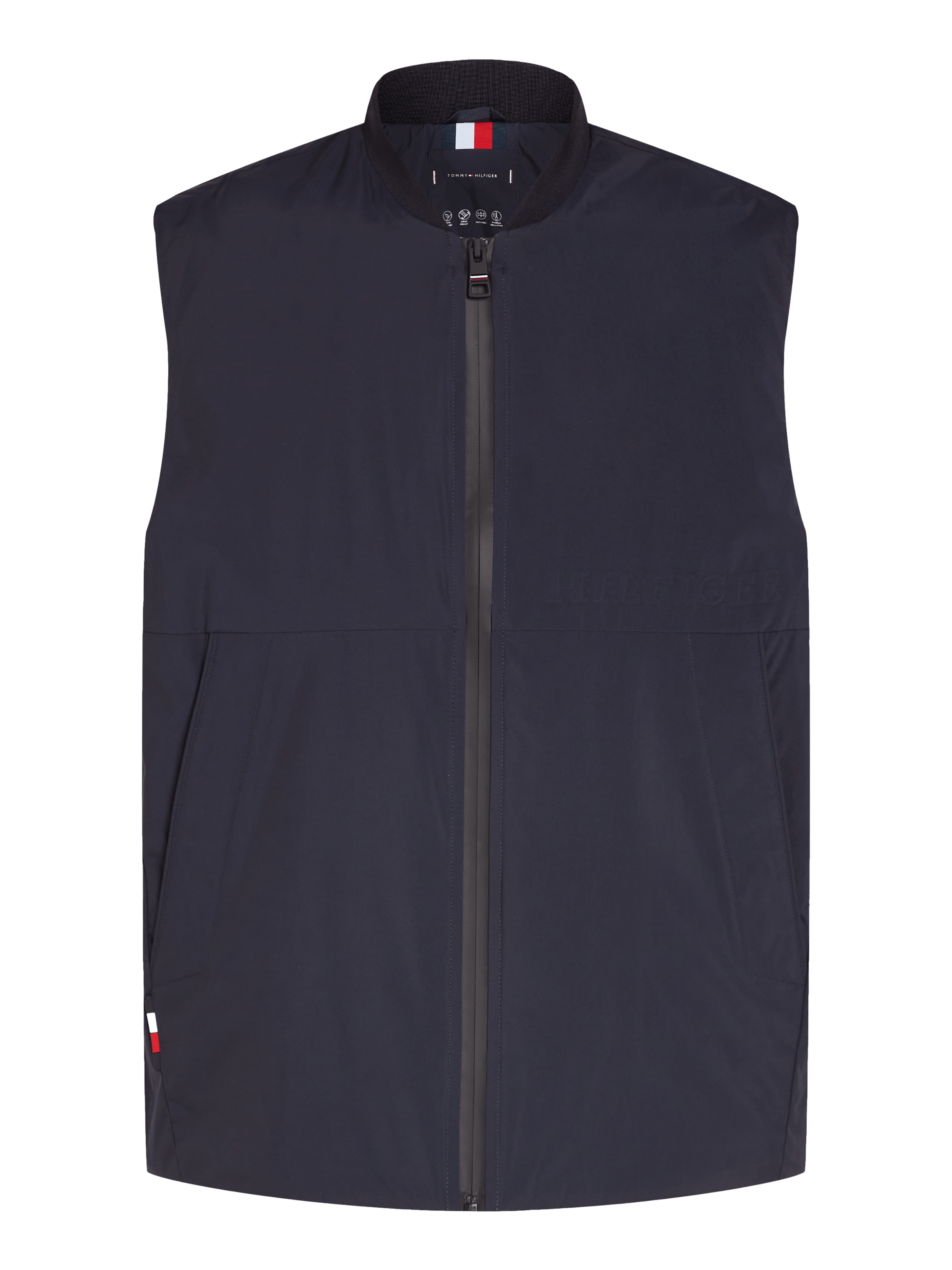 Veste droite col rond | Bleu