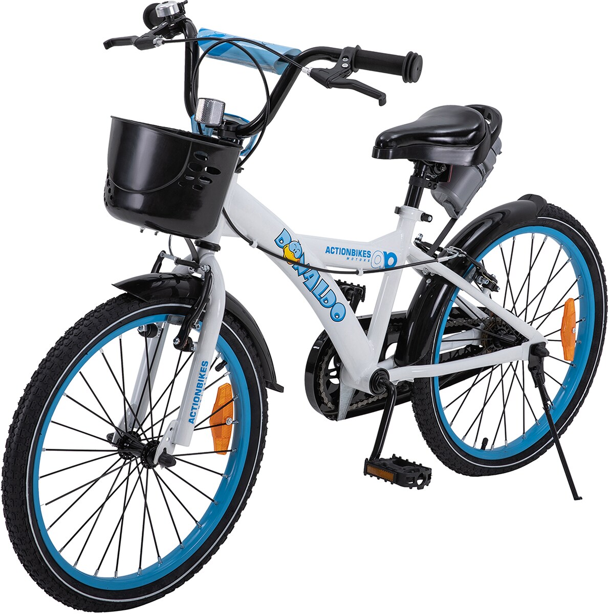 Actionbikes Kinderfahrrad Donaldo 20 Zoll, V-Brake-Bremsen, höhenverstellbar, Seitenständer, Korb