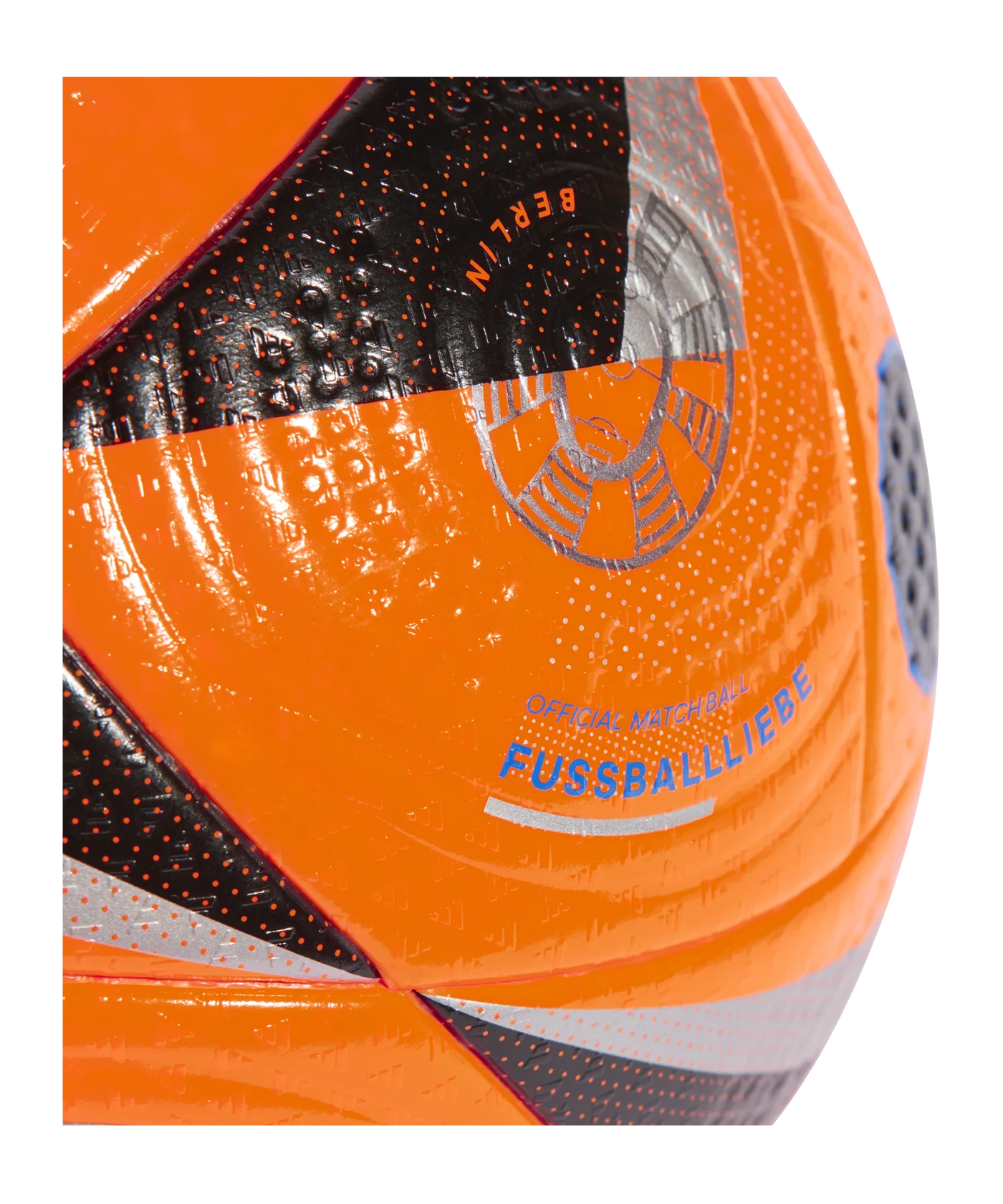 adidas Fussballliebe Pro Winter Spielball EM 2024 Orange Schwarz Blau