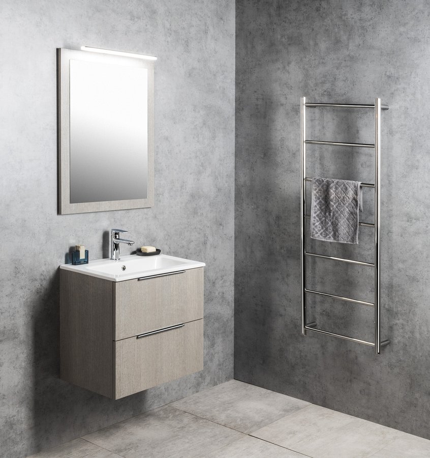 Sapho Cirasa wastafel onderkast 59x46x75cm met 3 lades grijs eiken
