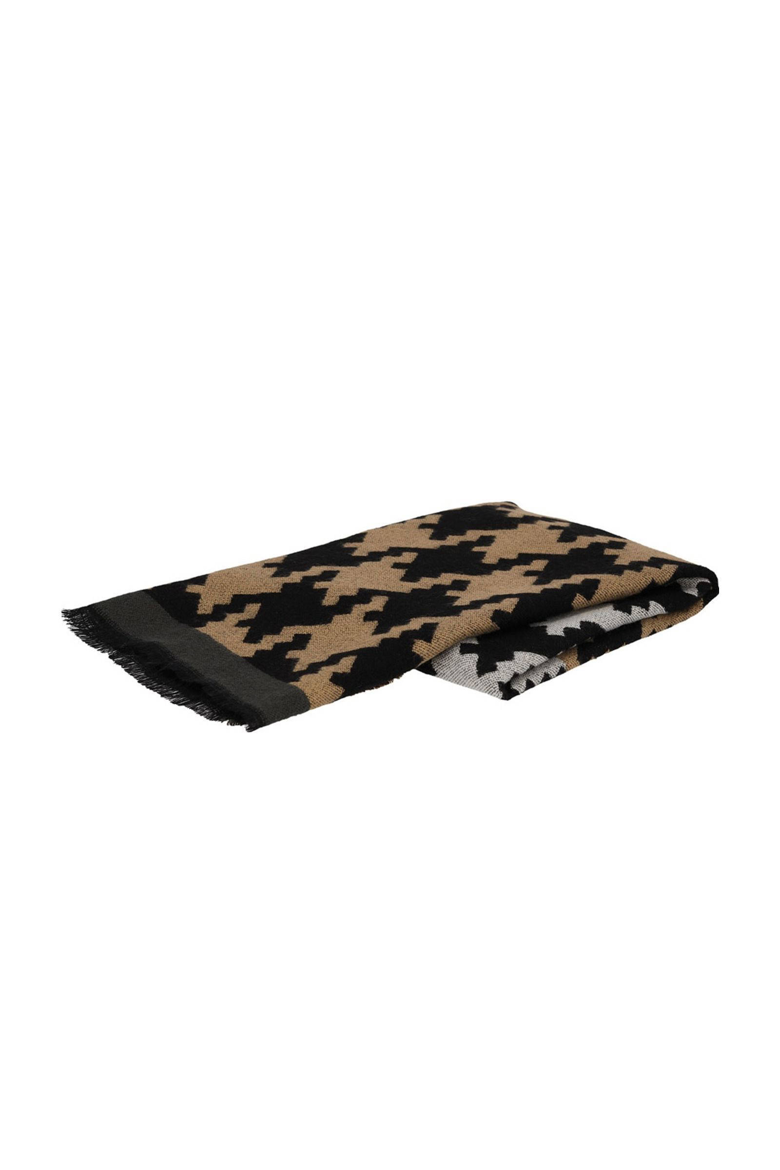 Sarlini sjaal met print camel/grijs