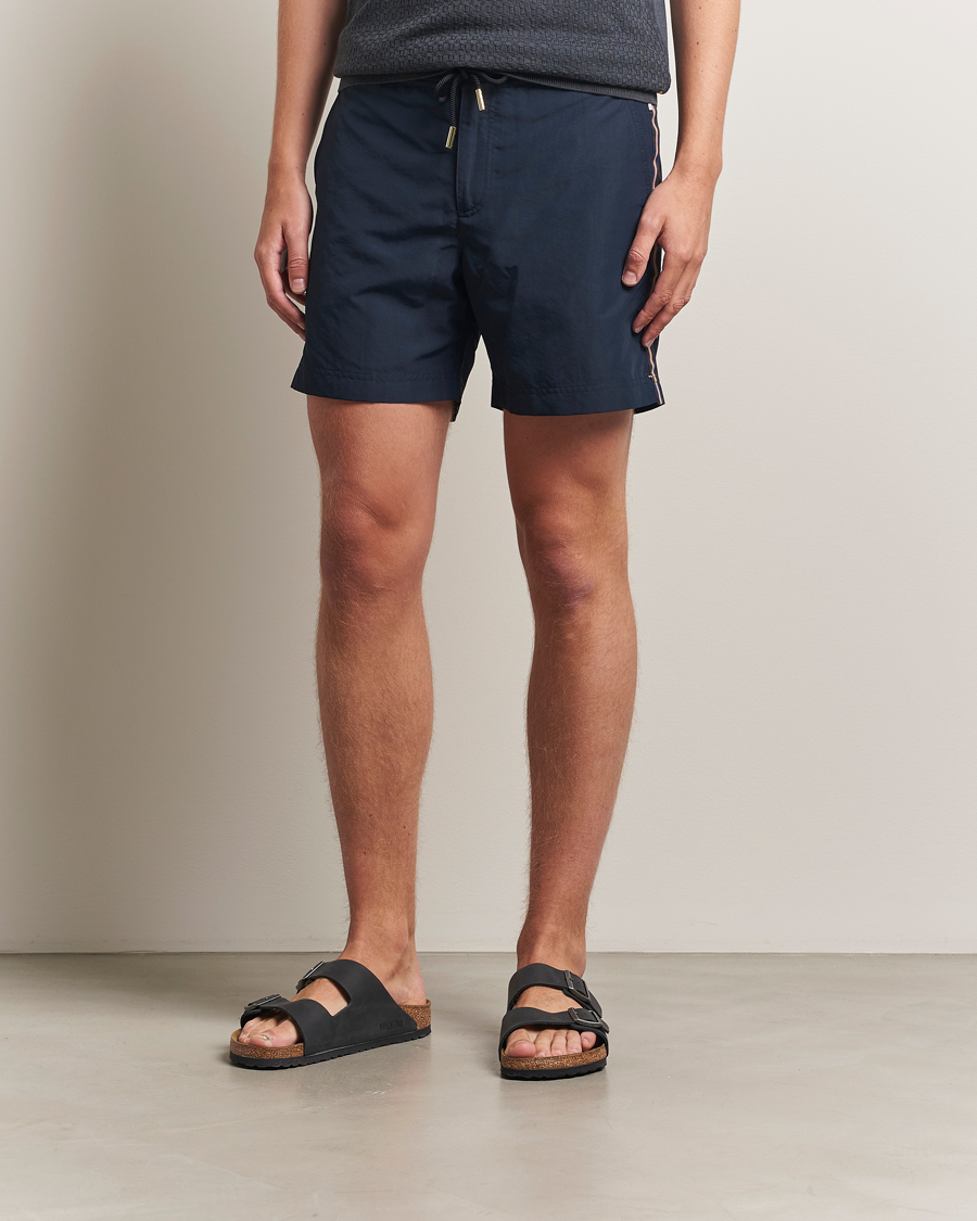 Orlebar Brown Bulldog Drawcord Stripe Swimshorts Night Iris