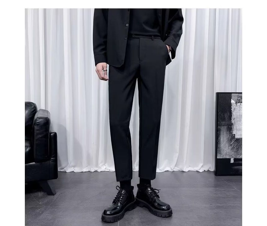 Oakjam - Hoge taille effen rechte broek