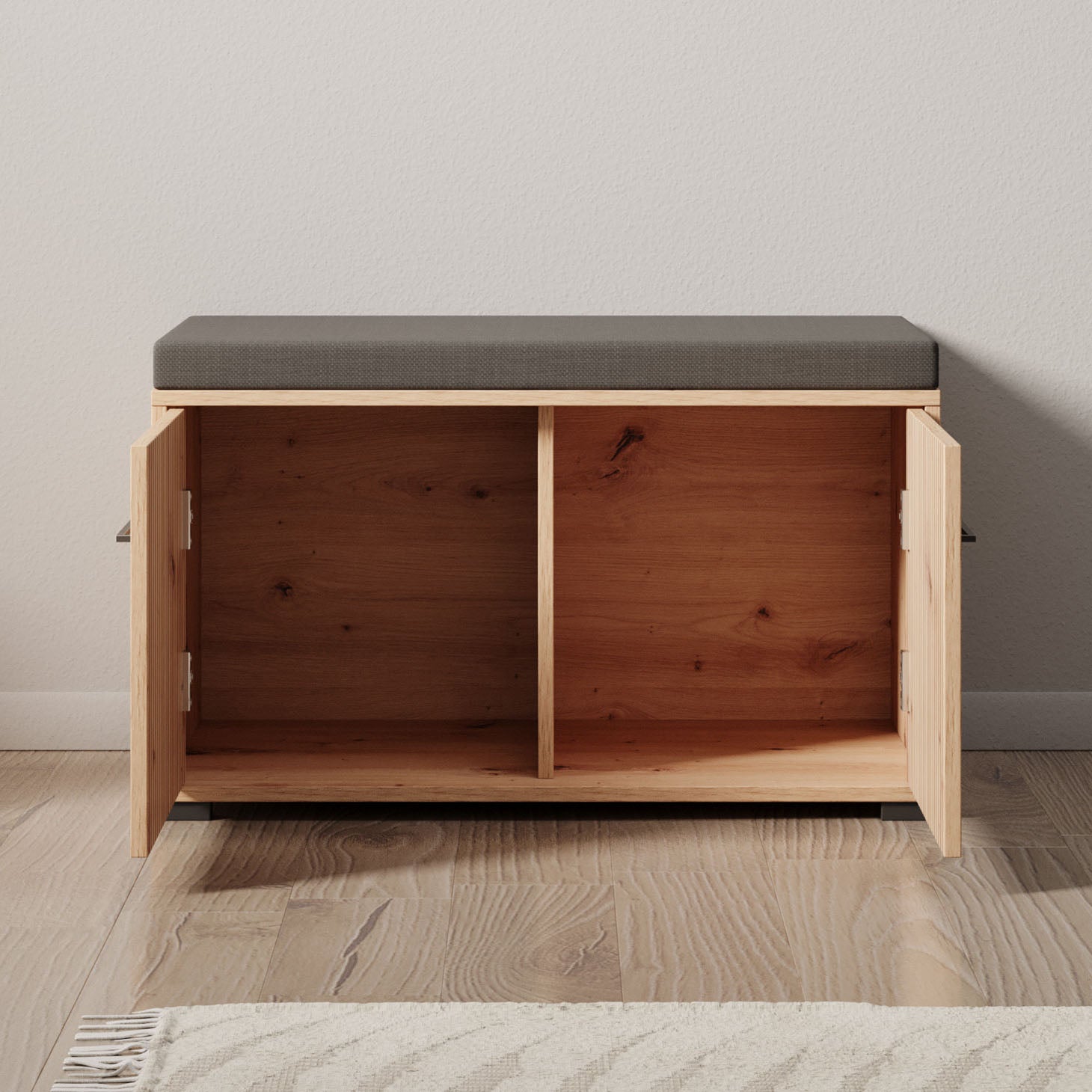 Lobos - Schoenenkast 2 vakken - Eiken - 80x40x49 cm