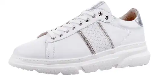 Roberto d'Angelo wit/zilver combi Rosalie - maat 43 veterschoen wit/zilver combi - maat 43 Calandschoen