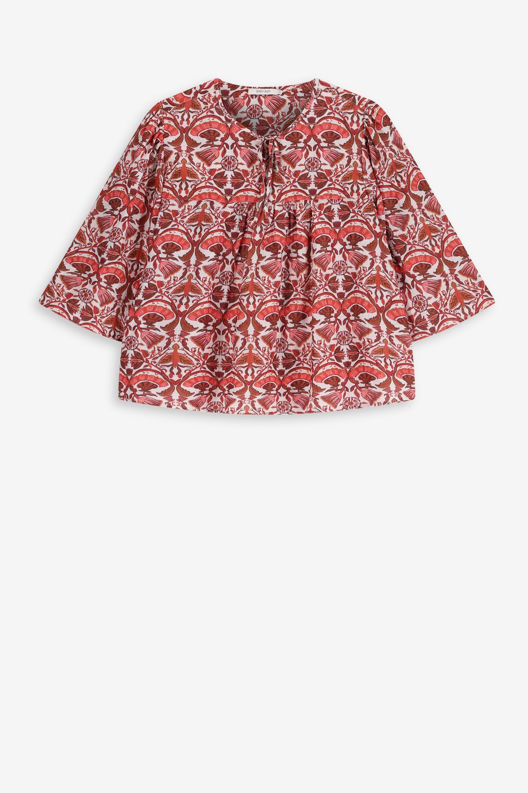 Rode blouse met bloemenprint