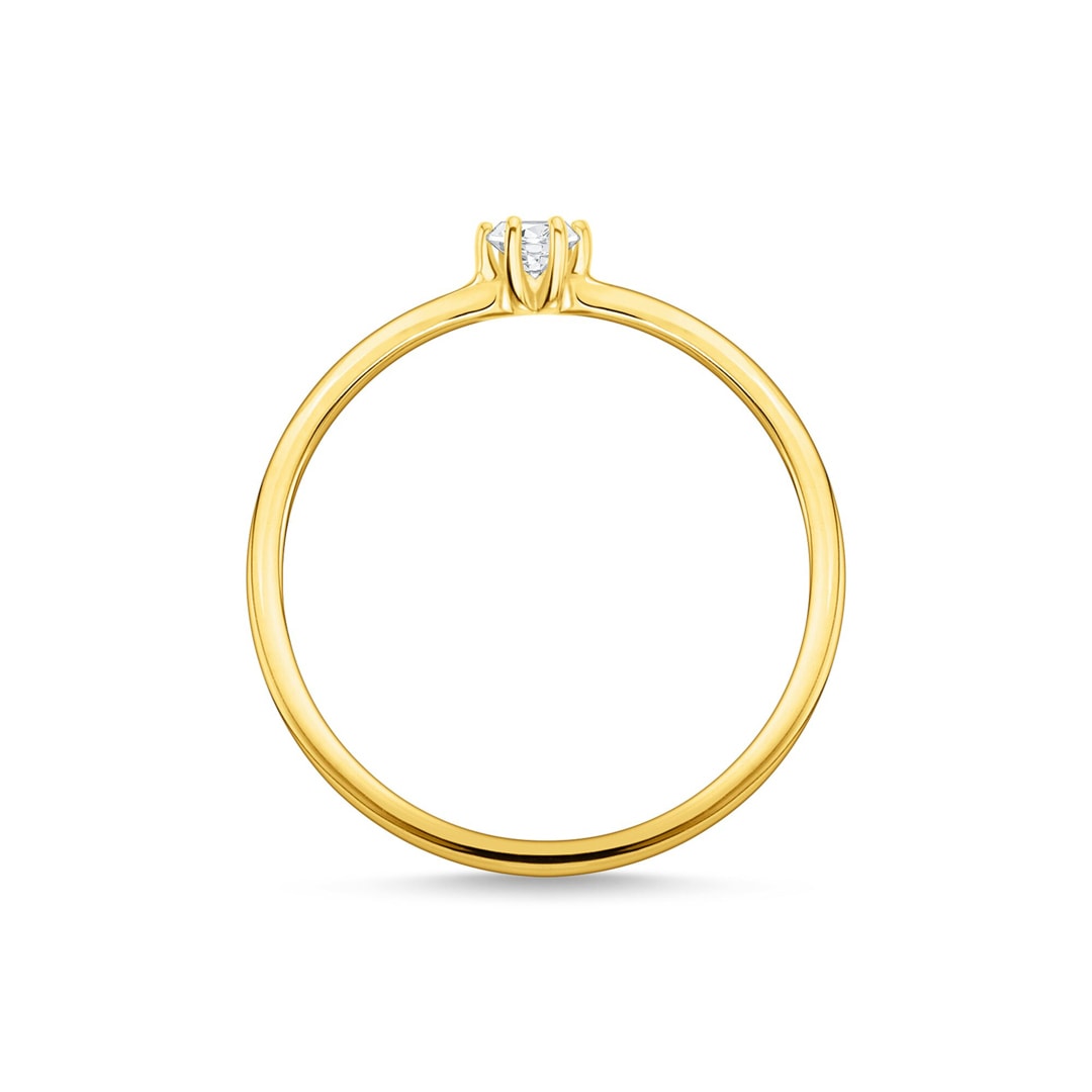 Thomas Sabo Charm Club Ring weisser Stein gold