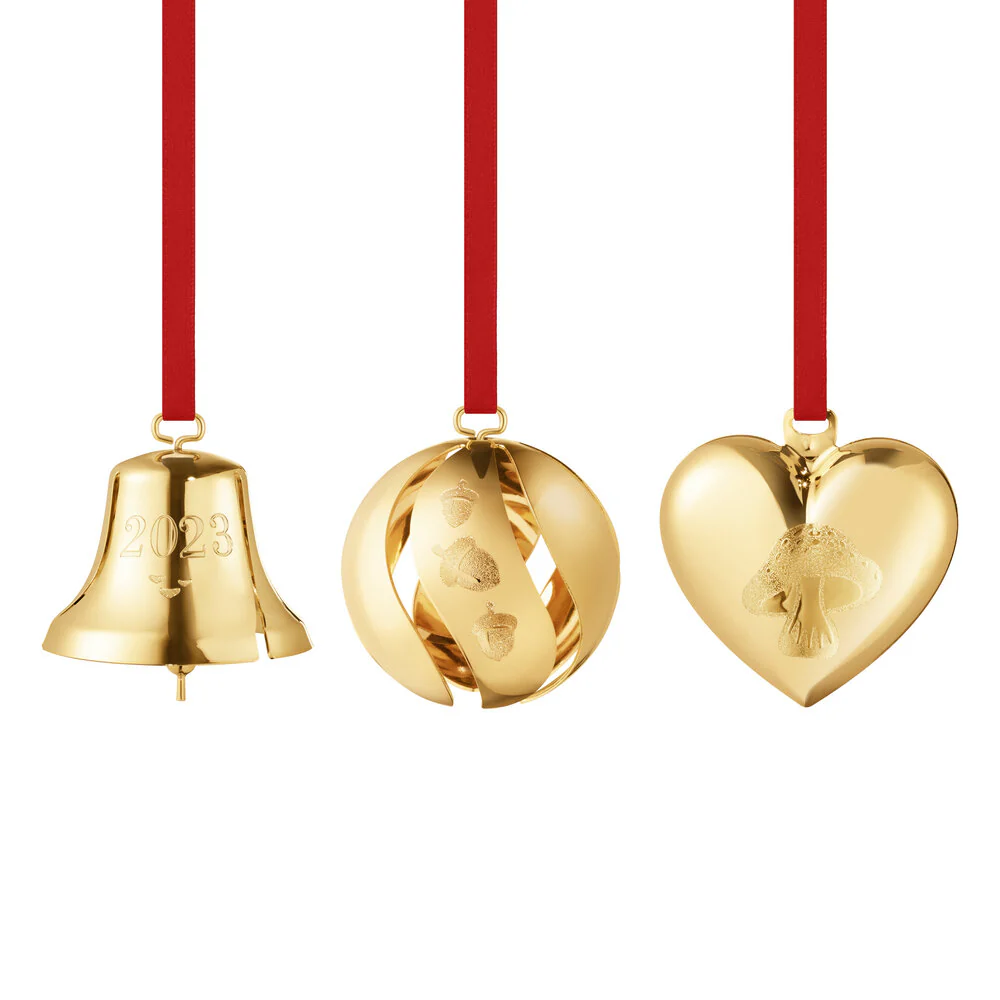 Georg Jensen  CC 2023 gavesæt juleophæng - forgyldt