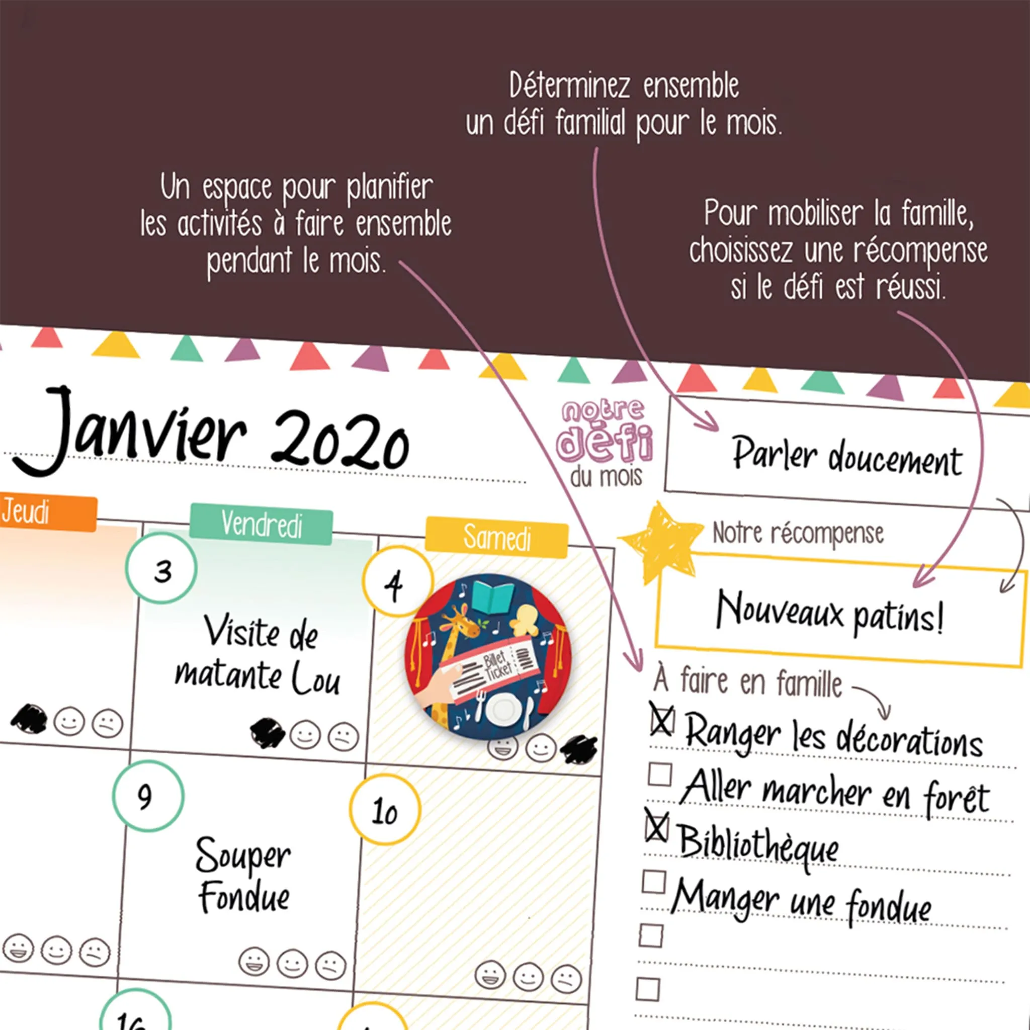 Minimo Calendrier Mensuel Familial Horizontal