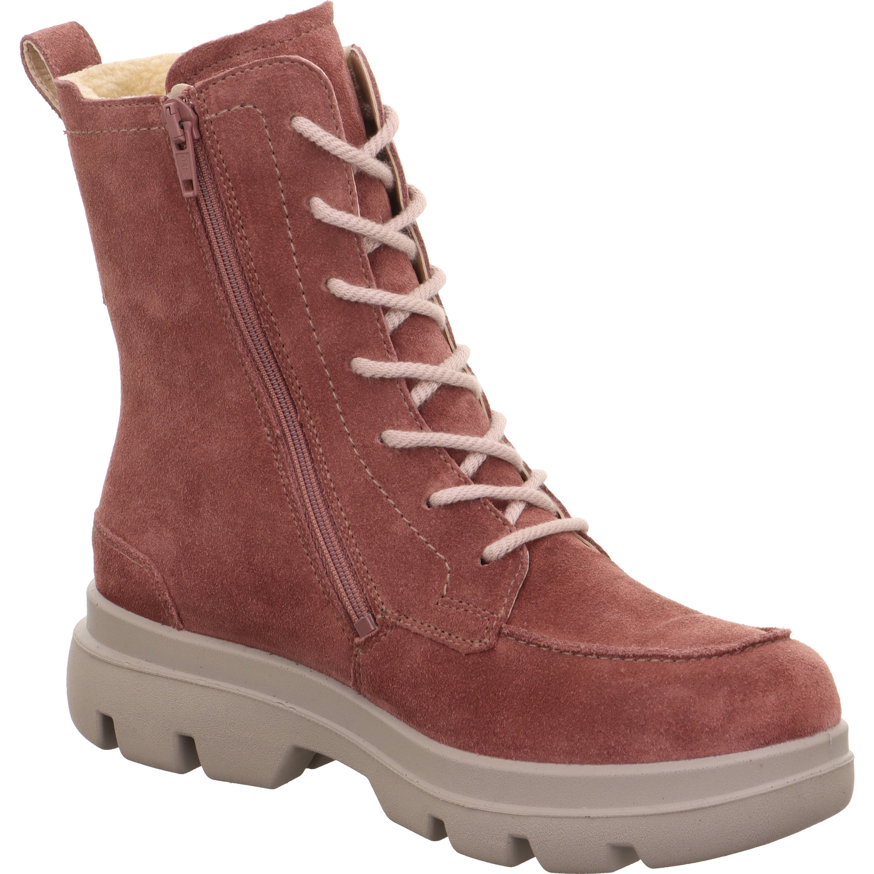 legero ANGELINA Damen  Schnürboots mit Reißverschluss - Farbe: Fawn - Größe: 5