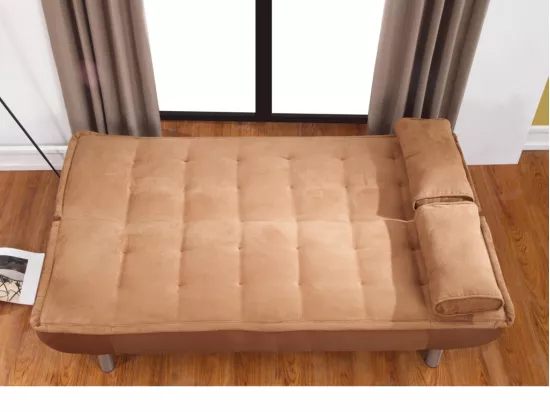 Canapé convertible clic-clac MISHAN en tissu - Caramel