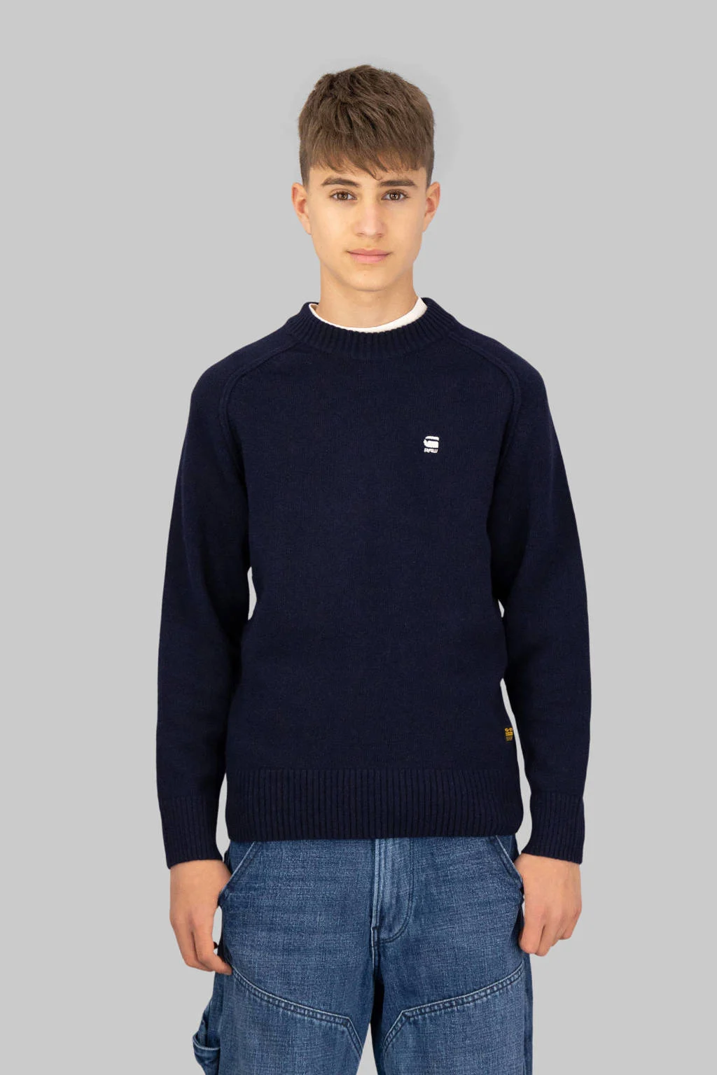 G-STAR wollen gebreide trui blauw